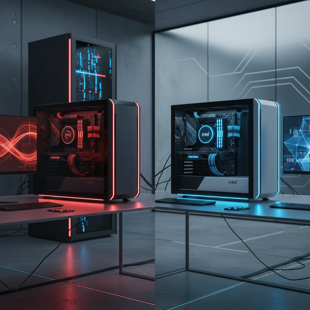 visual comparison of AMD and Intel processors for rendering performance
