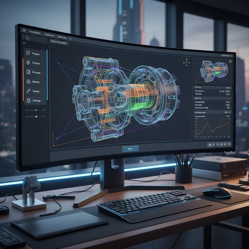 3D printing slicer software preparing AMF file with toolpaths