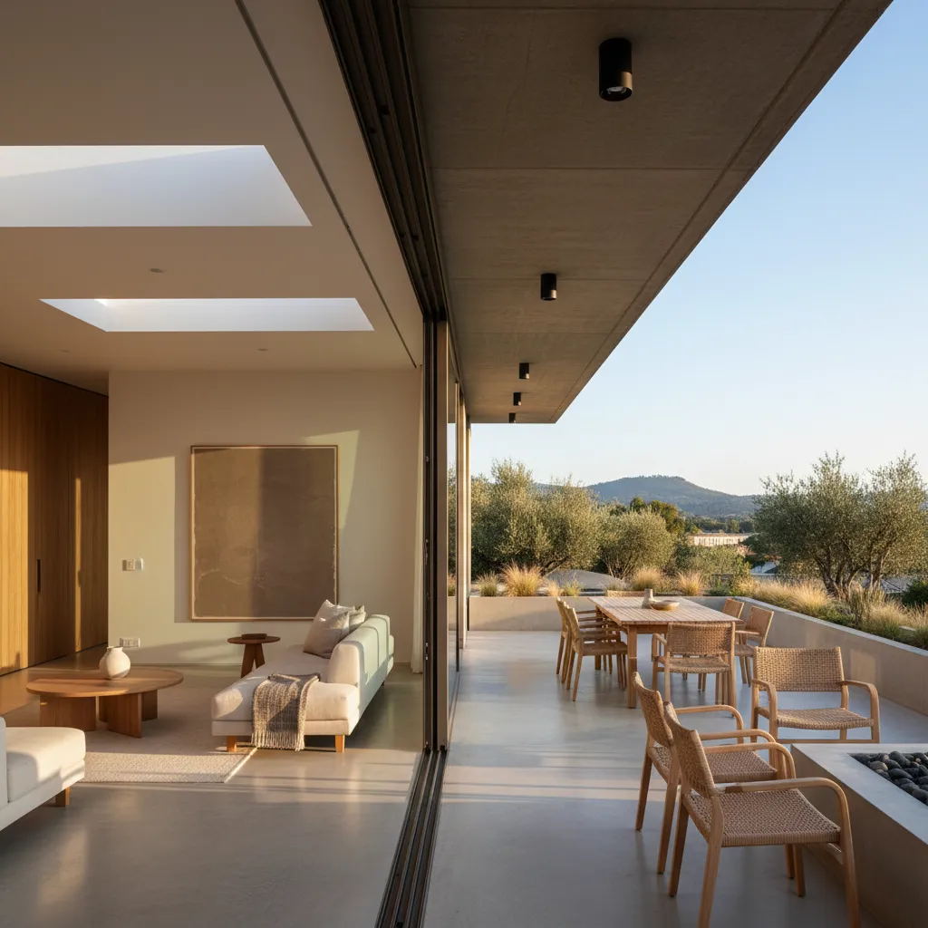 Espacio ampliado que conecta interior y terraza