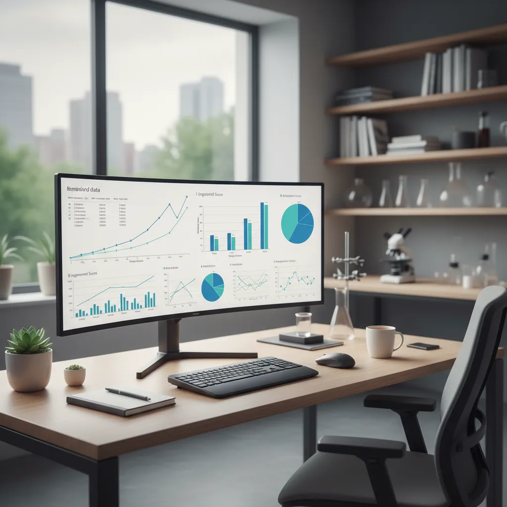 Pantalla de ordenador mostrando análisis de datos conductuales