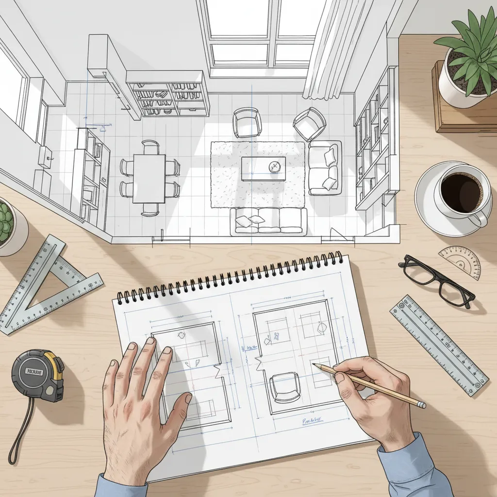 Análisis de distribución de muebles en una habitación