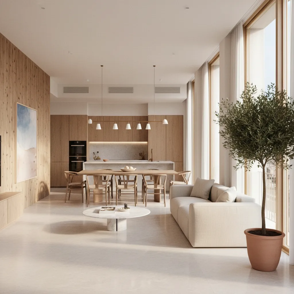 interior contemporaneo de apartamento en Barcelona con diseño moderno