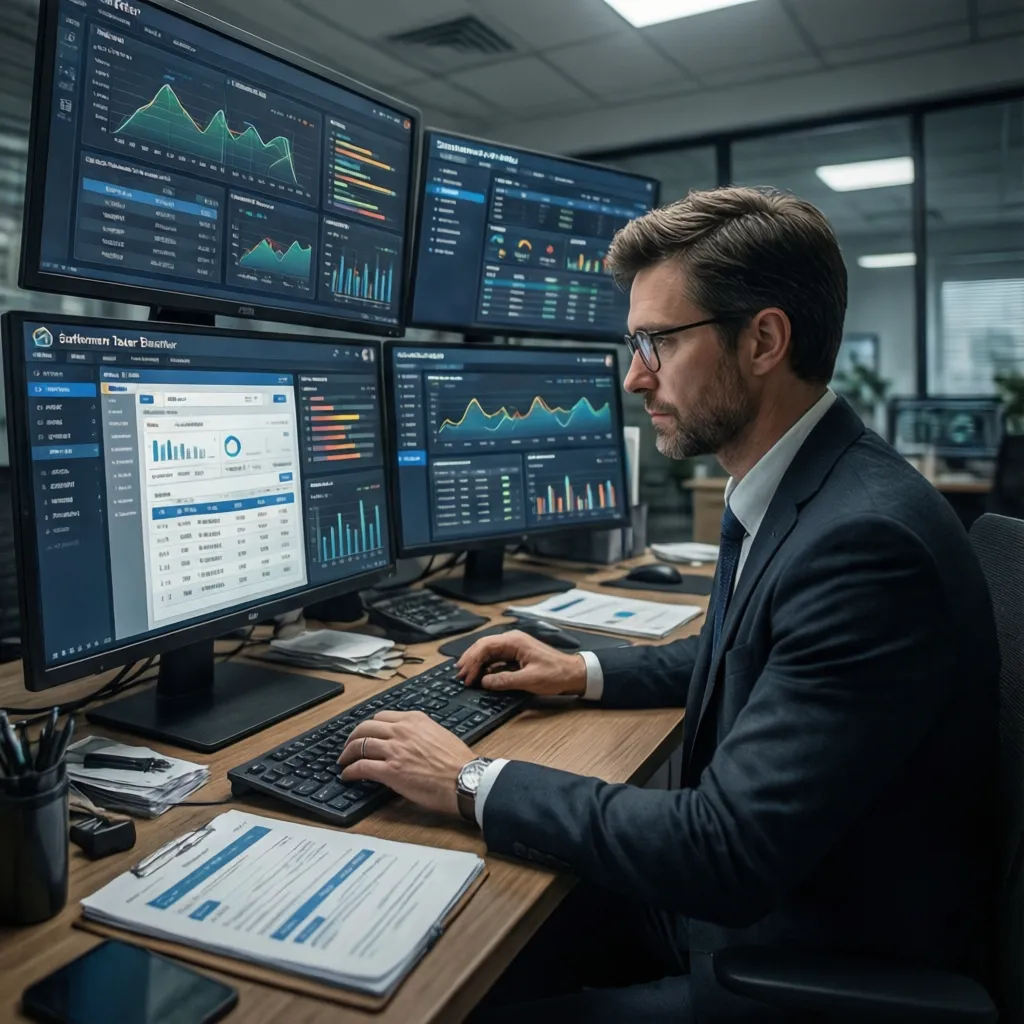 Profesional analizando resultados de pruebas en ordenador