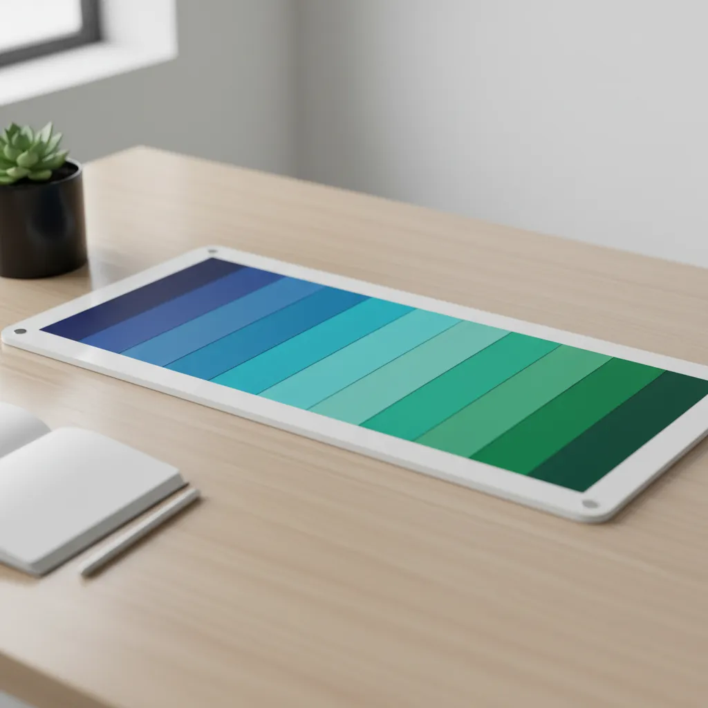 design palette showing blue green and teal analogous color scheme