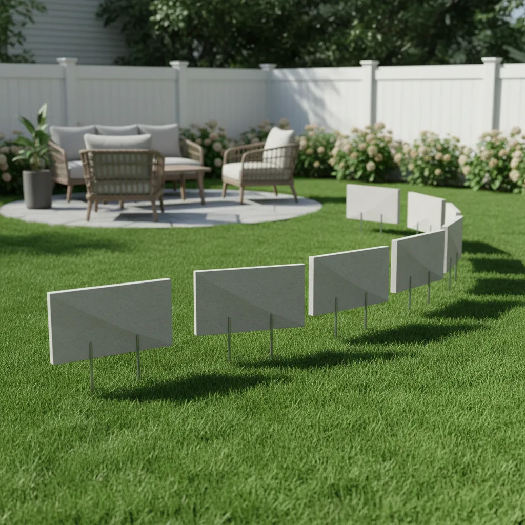 Lightweight outdoor yard decorations secured with metal stakes