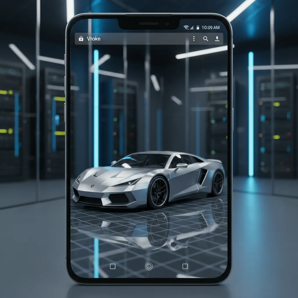 Android application displaying a real time 3D rendered model