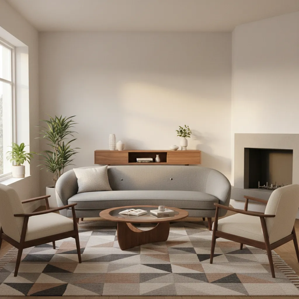 Small living room with angled chairs facing sofa conversation layout
