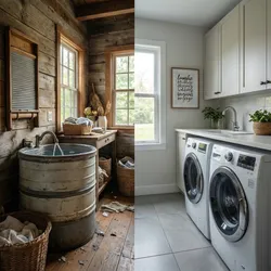 Antique Washboard Decor vs Modern Laundry Wall Art