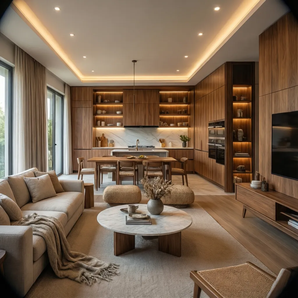 Apartamento moderno bien decorado con estilo contemporáneo