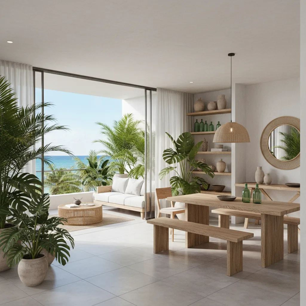 Apartamento moderno dominicano con terraza abierta