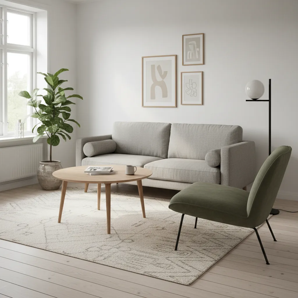 Pequeño apartamento con equilibrio asimétrico en la decoración