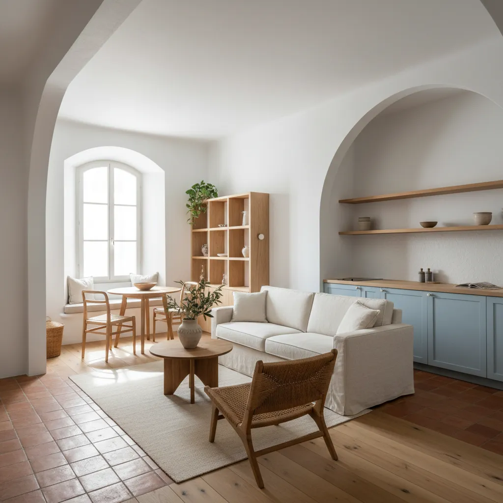 Apartamento pequeño con distribución optimizada y mucha luz natural