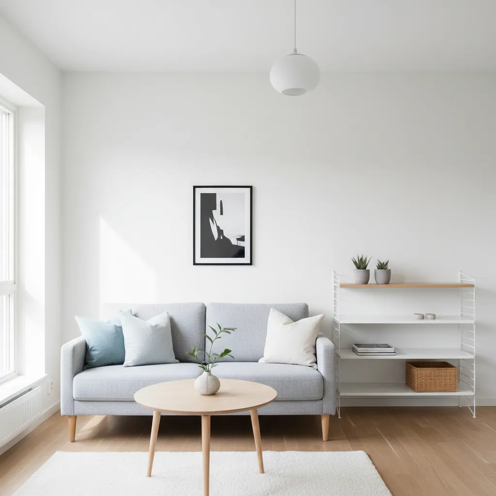 Apartamento pequeño con muebles ligeros y diseño funcional