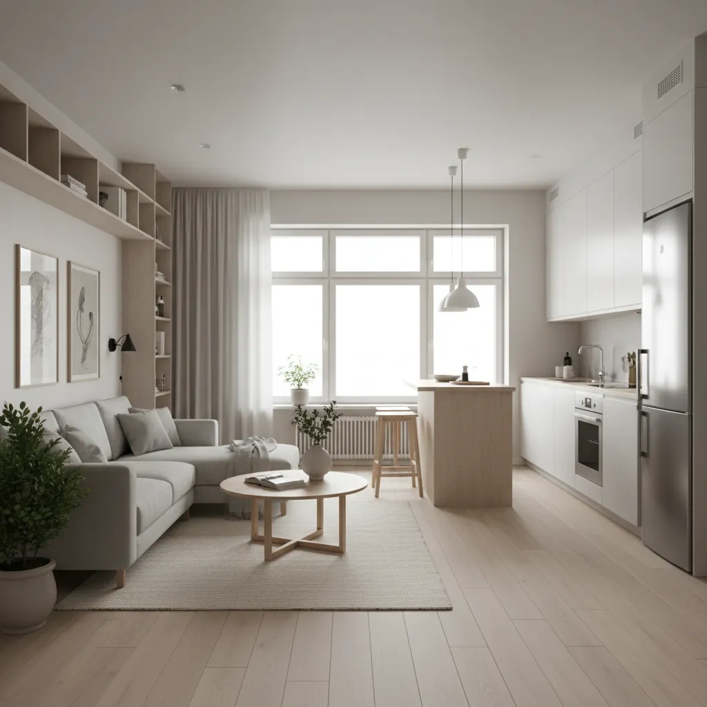 Apartamento pequeño con diseño abierto que maximiza el espacio