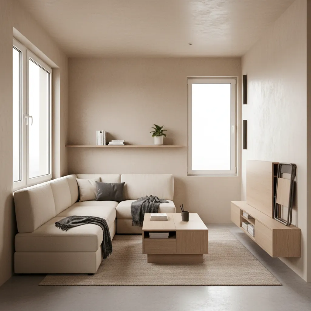 Apartamento pequeño decorado con estilo minimalista