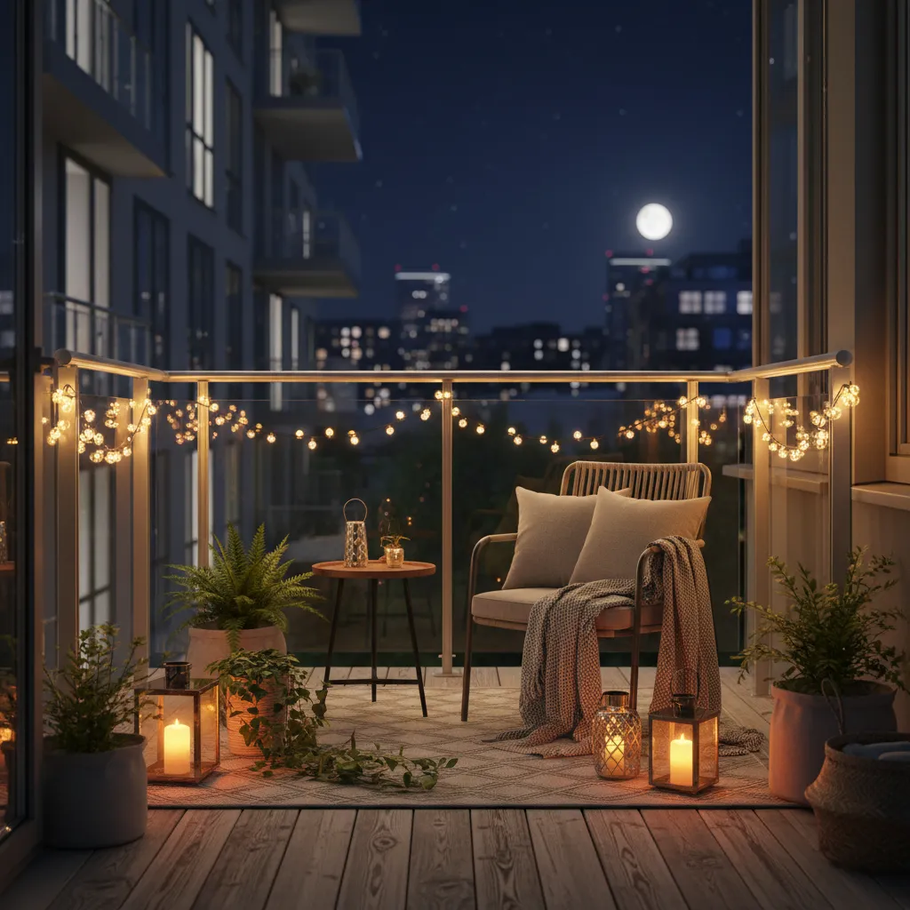 Balcony Feels Dark? Apartment Balcony Decor With Lights