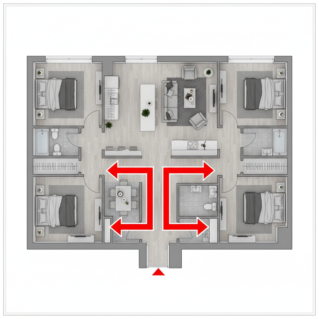 Small Apartment Emergency Floor Plan: Stop Blocked Exit Risks