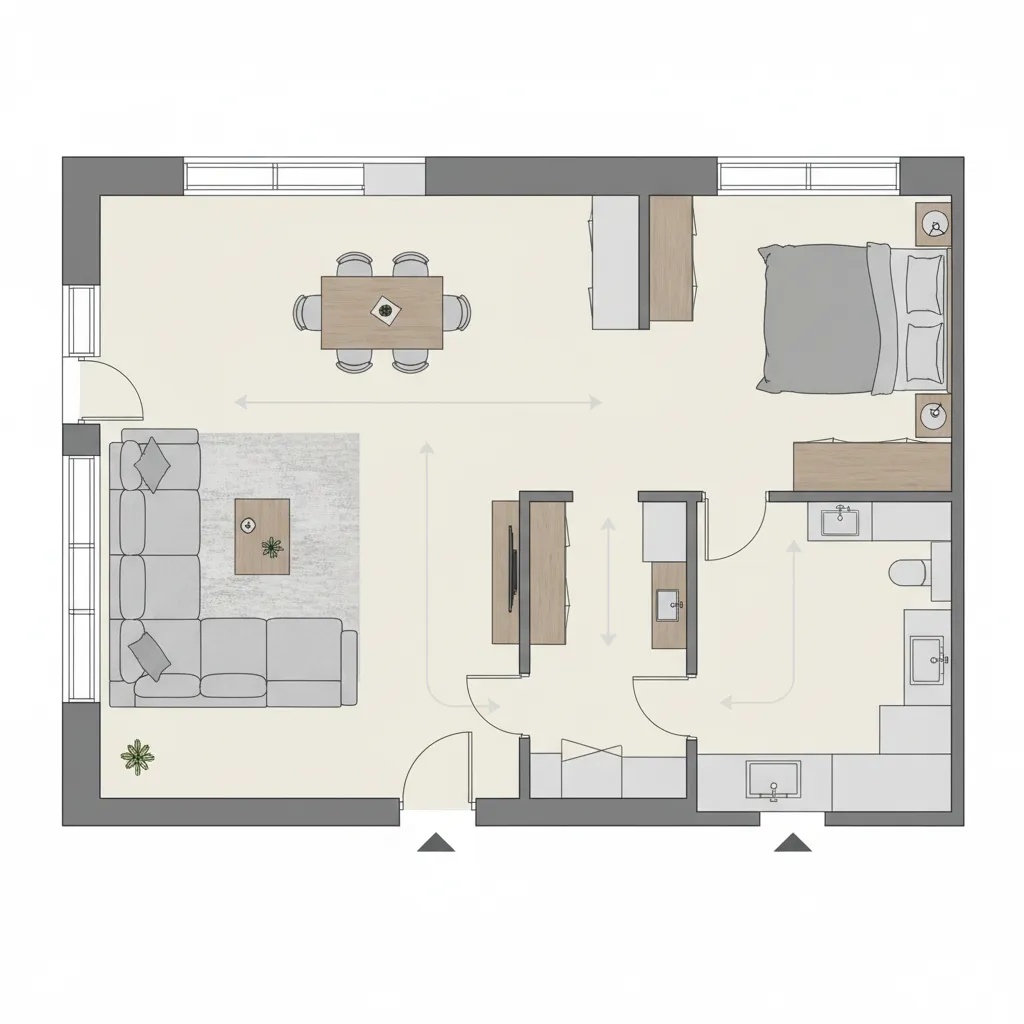 apartment furniture placement floor plan diagram