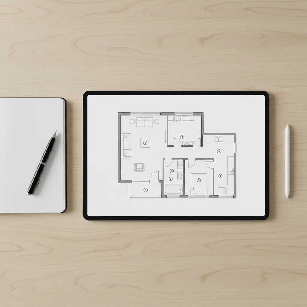 Apartment floor plan layout used to evaluate rental value