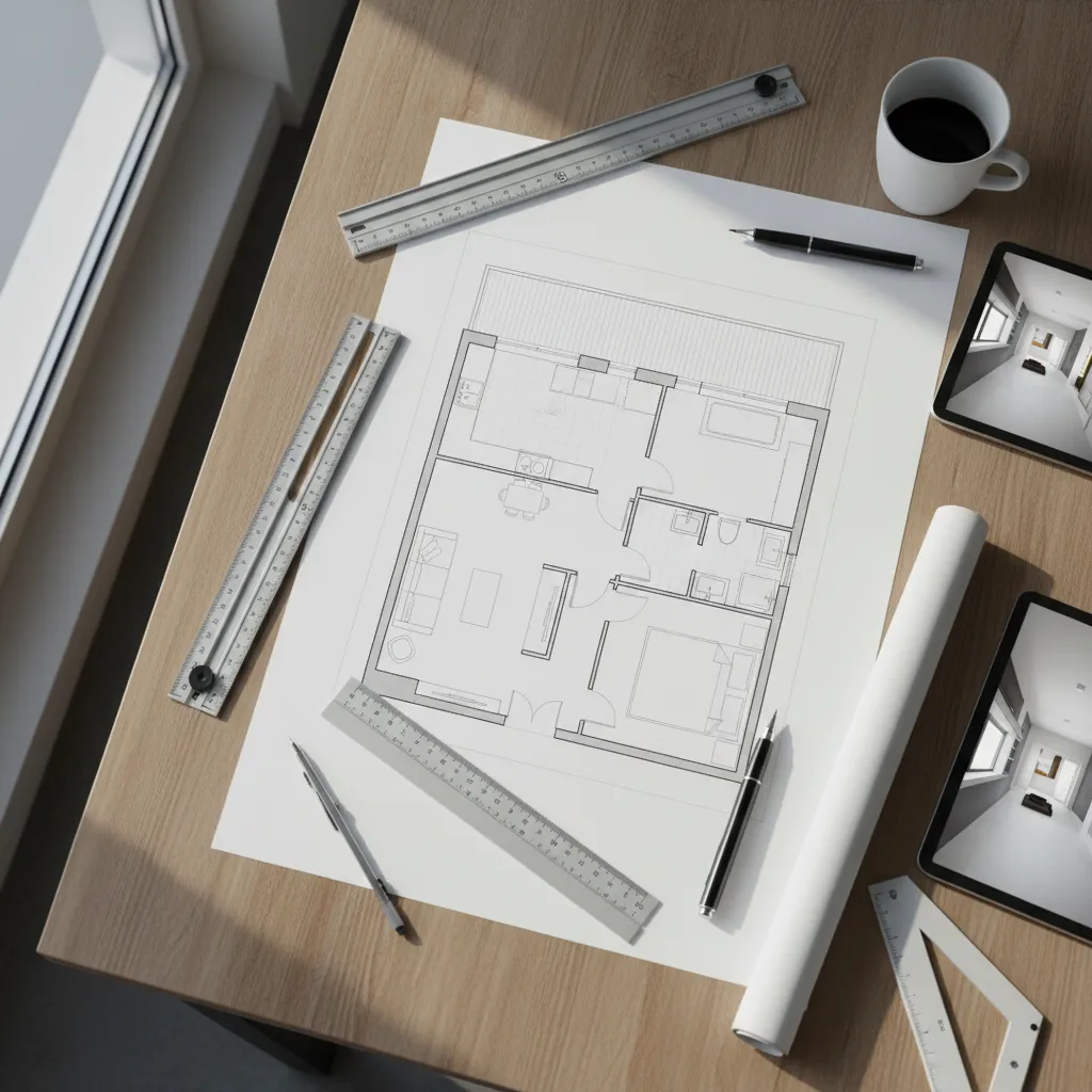 Plano de distribución de apartamento moderno