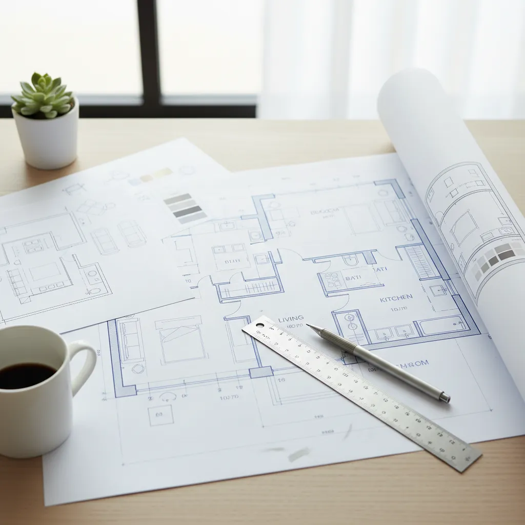 Apartment layout plan used for renovation planning