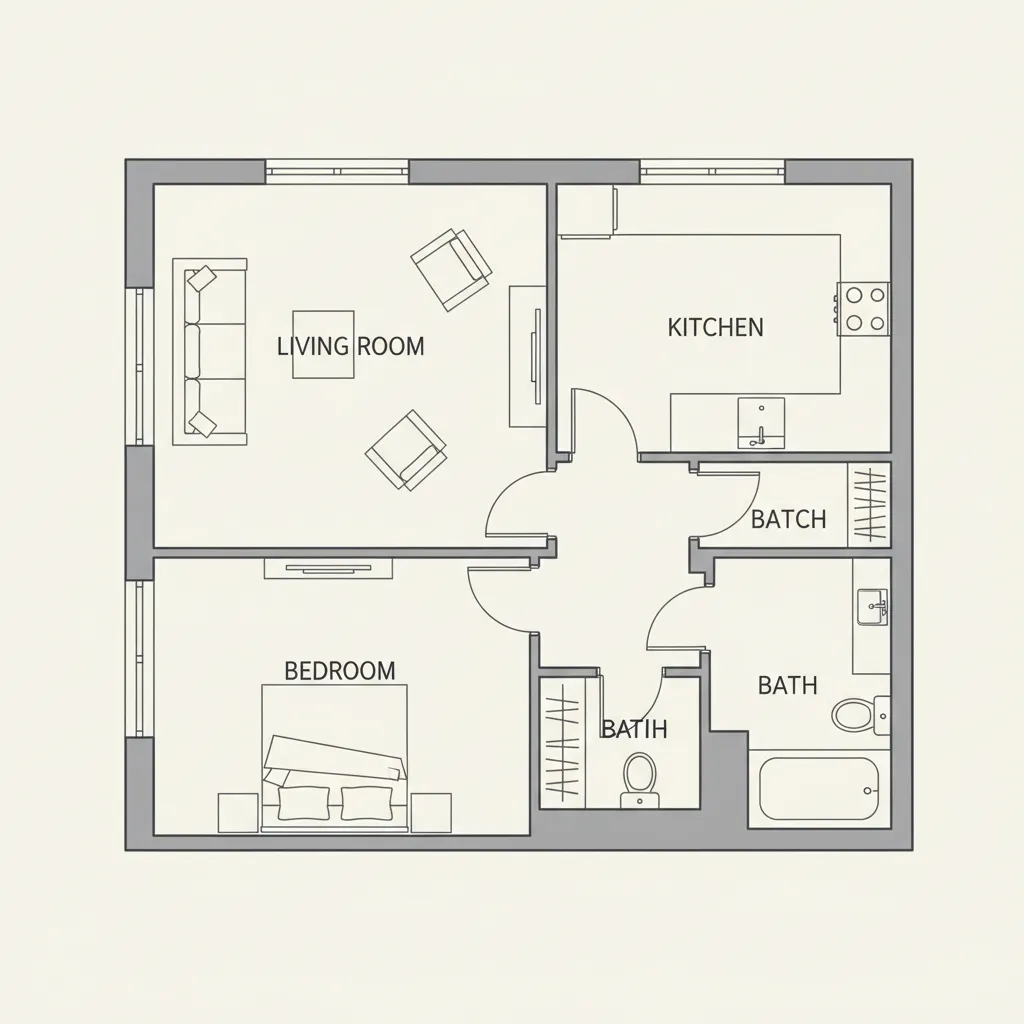 Example of a pre designed apartment layout template