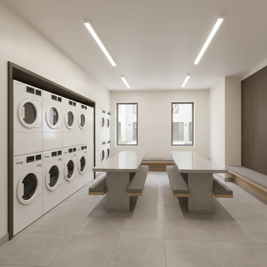 How Apartment Buildings Design and Manage Shared Laundry Rooms
