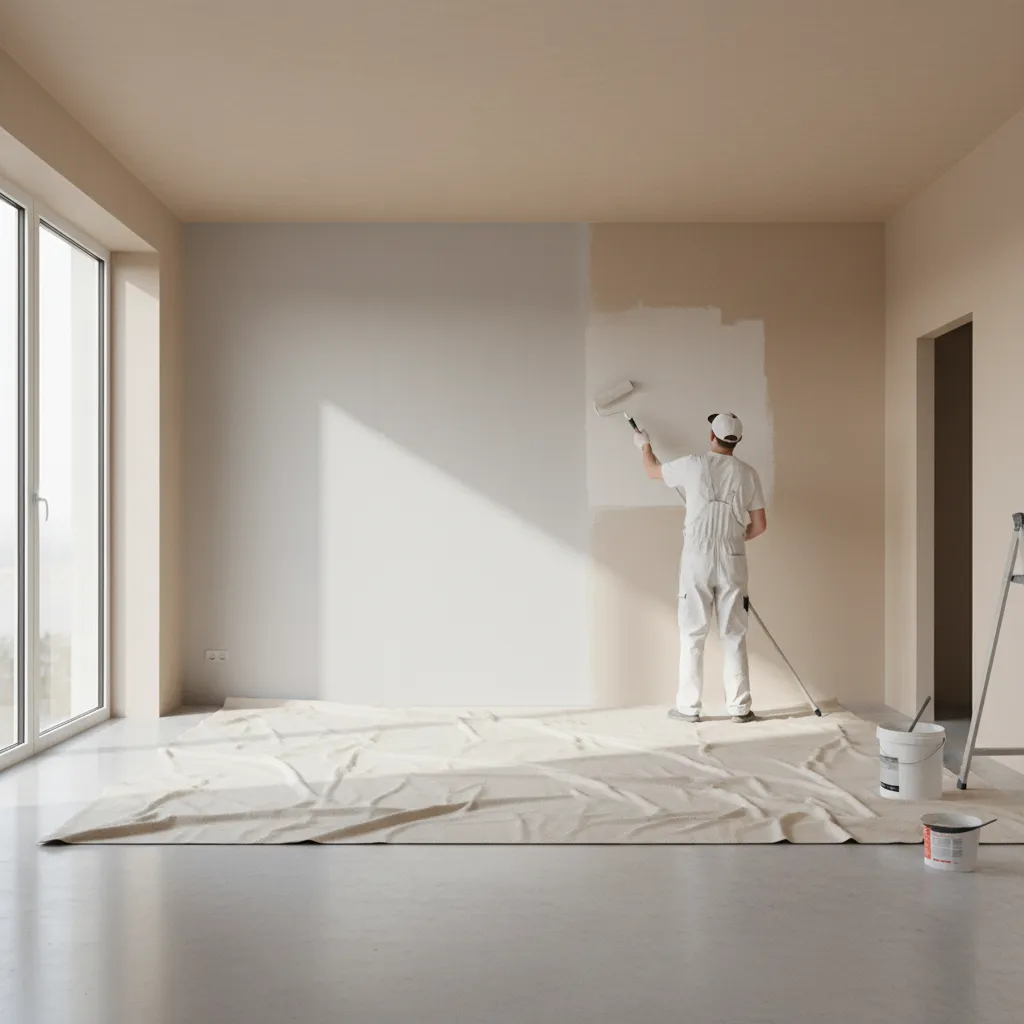 applying mineral primer on drywall before limewash painting