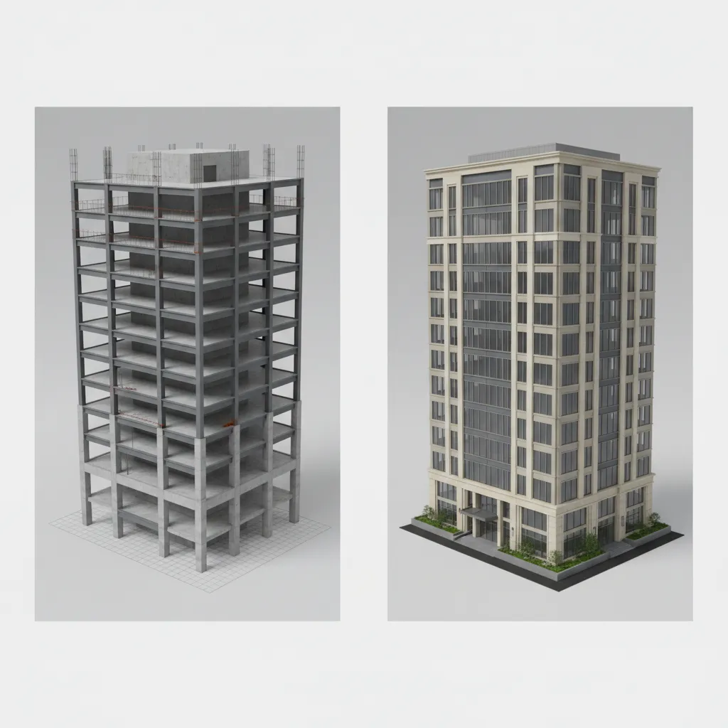 How Do Renovation Filters and Partial Structure Display Change 3D Visibility?