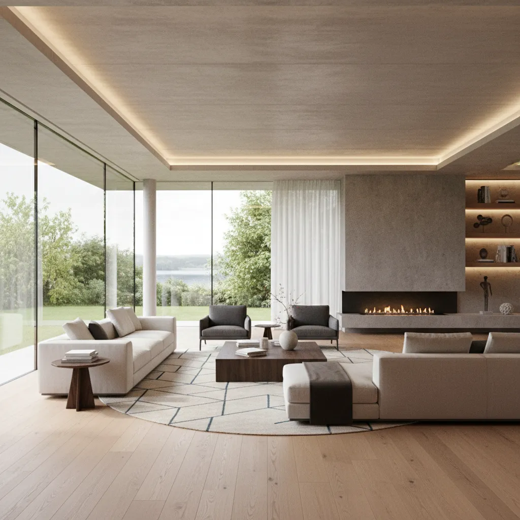 High quality architectural visualization of a modern interior created with 3D modeling software