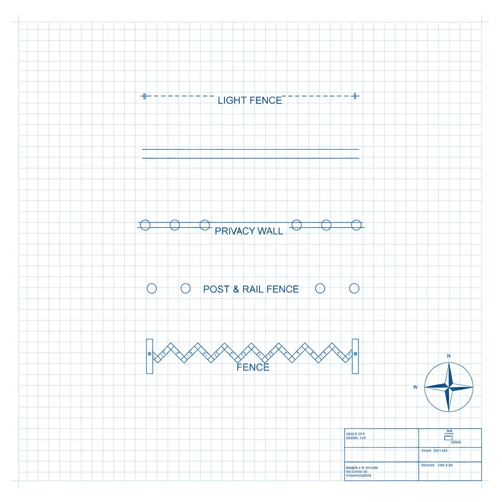 diagram of different architectural fence line patterns
