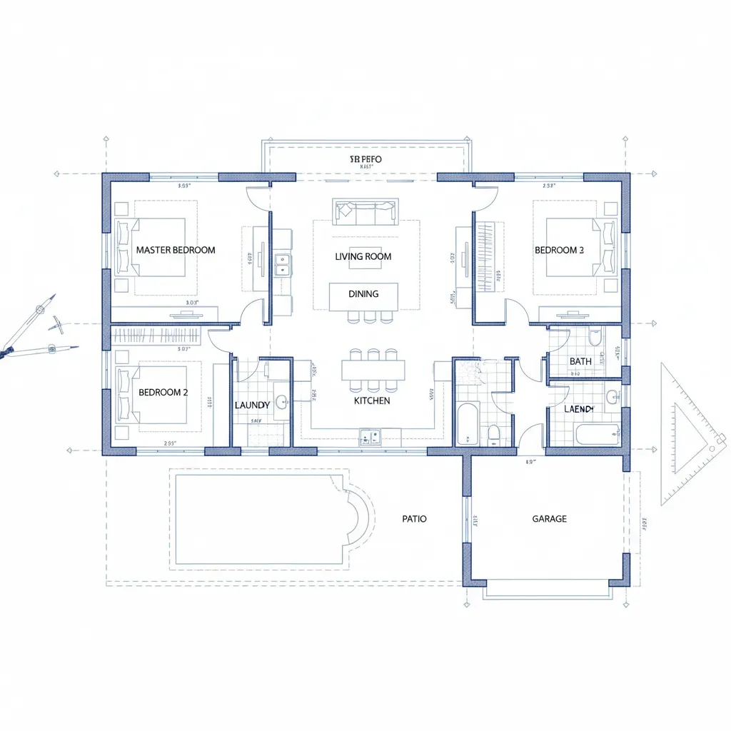 bản vẽ mặt bằng kiến trúc nhà ở nhìn từ trên xuống