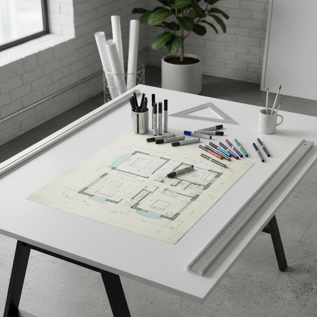 Tools for Hand Rendering Architectural Floor Plans That Work