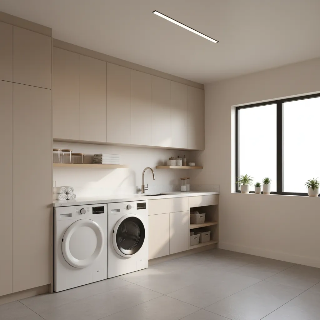 Architectural Terms for Laundry and Utility Spaces: Professional vocabulary architects use to label laundry, service, and household work areas in modern home floor plans