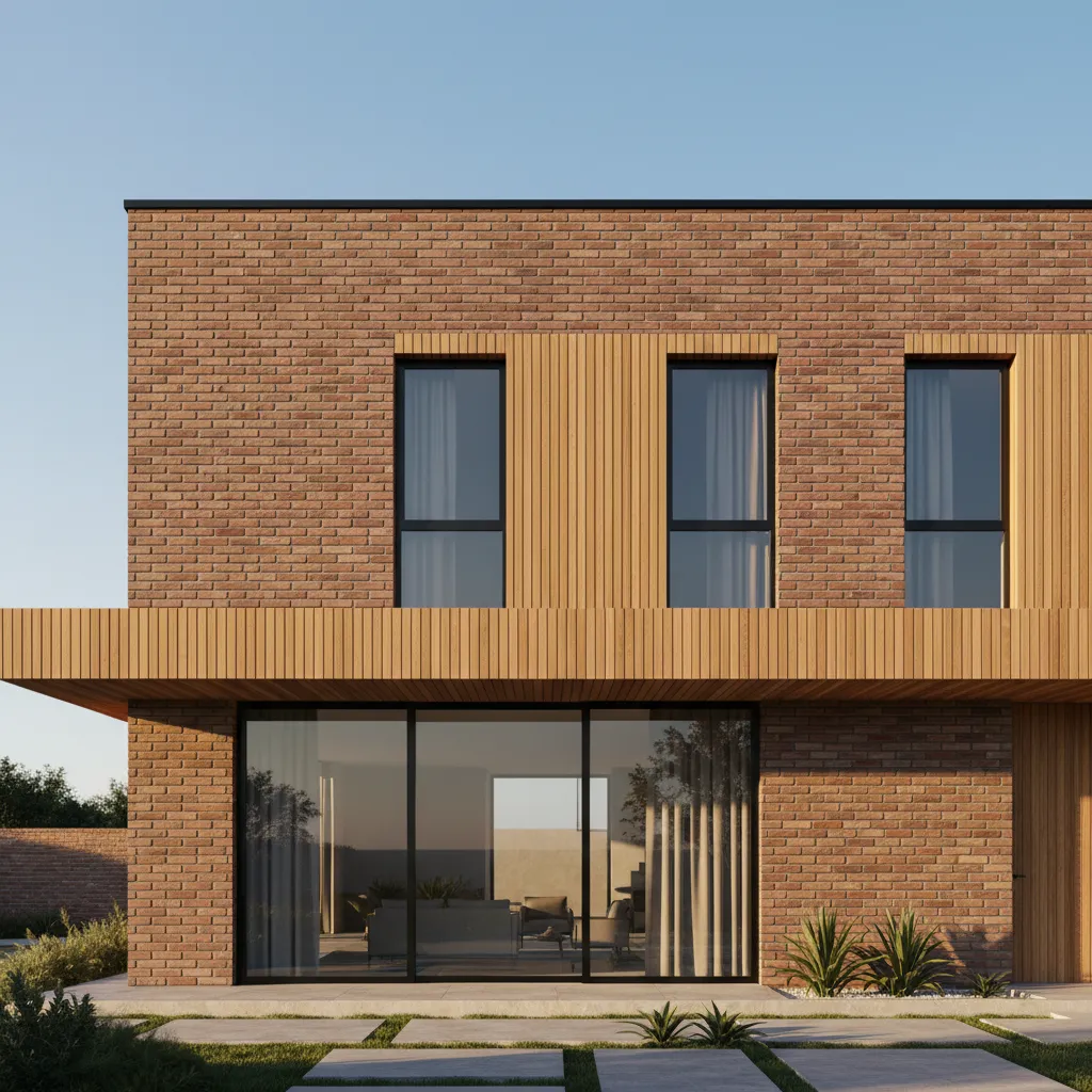 3D house facade showing correct material mapping and texture alignment