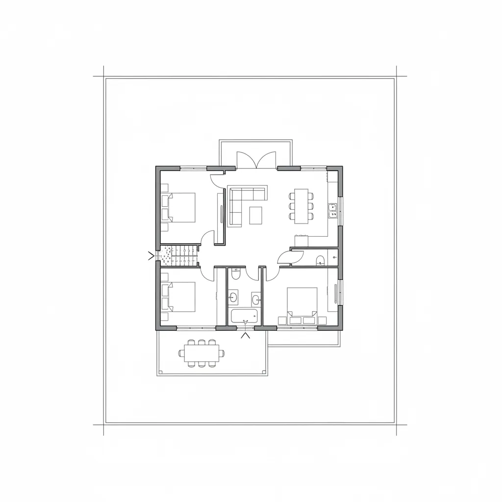 architectural floor plan showing simplified fence lines around residential property