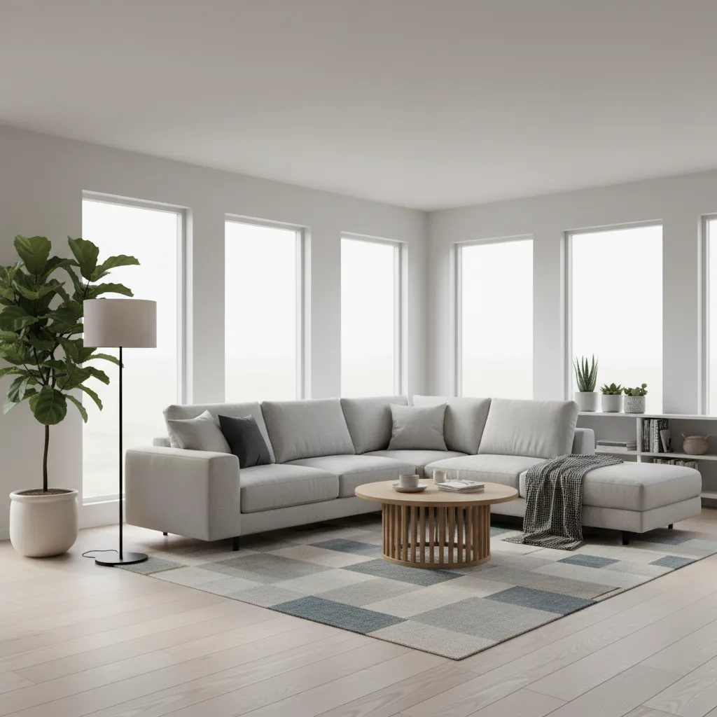 Architectural visualization scene populated with imported furniture models