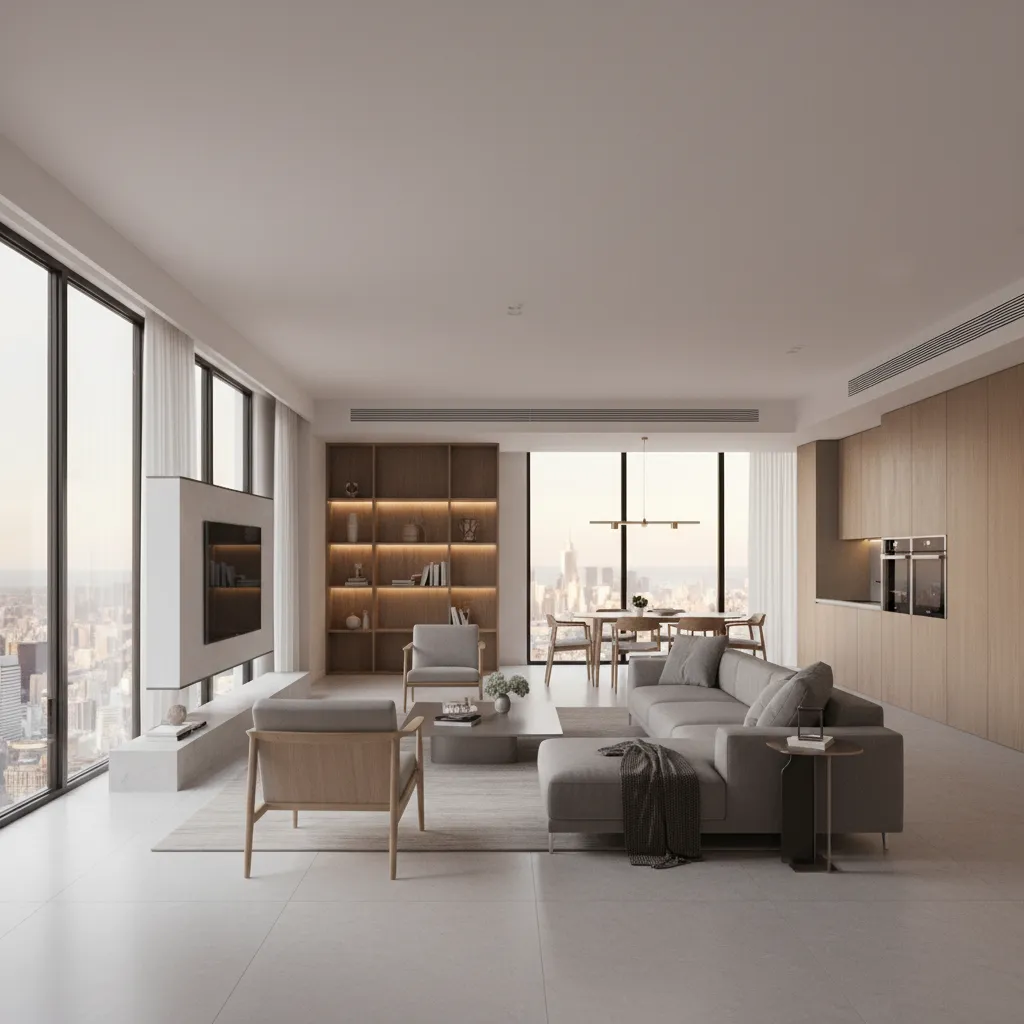 optimized architectural interior prepared for real time VR walkthrough rendering