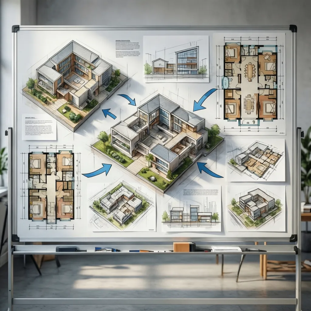 sơ đồ concept và mặt bằng trong đồ án kiến trúc