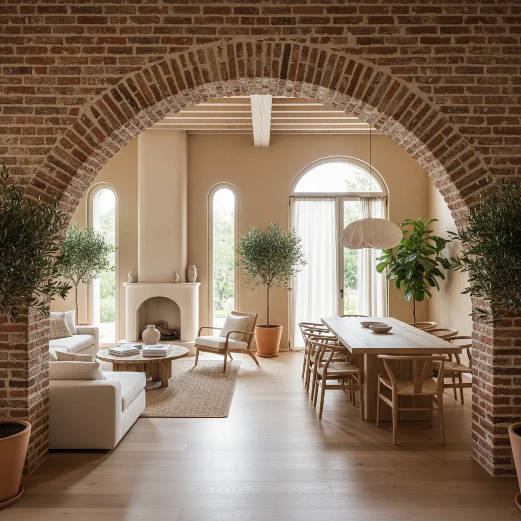 Decoración de arcos interiores con ladrillo