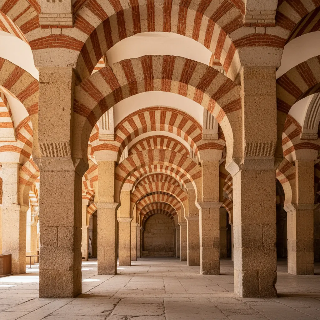 Detalle de los arcos rojos y blancos de la Mezquita de Córdoba