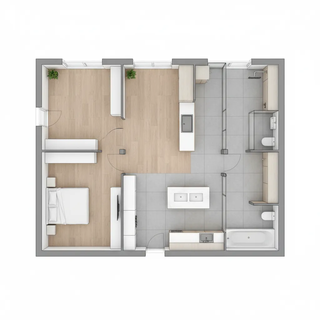 Penempatan dapur dan kamar mandi dalam denah rumah