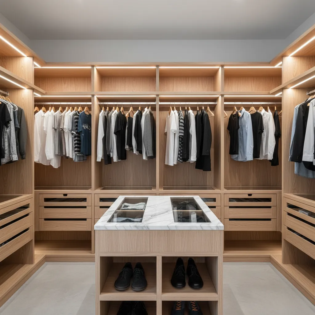 Armario empotrado personalizado con organización interior