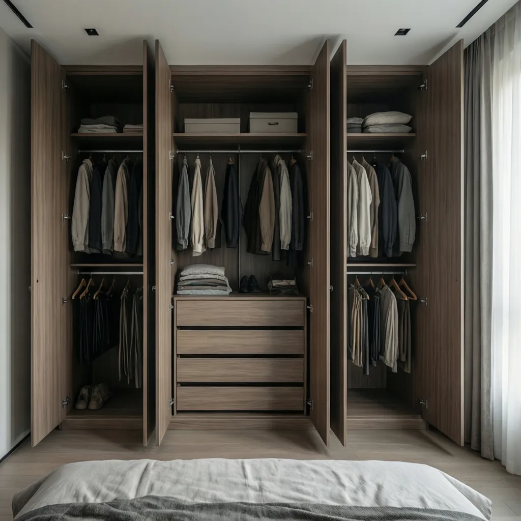 Diseños interiores de armario de 4 puertas empotrados