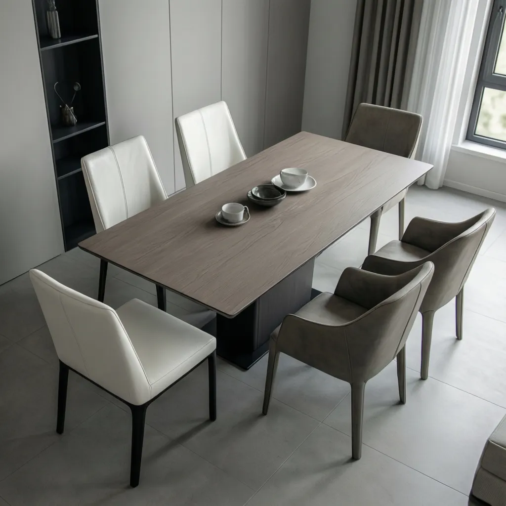 comparison between armless dining chairs and armrest dining chairs at a table