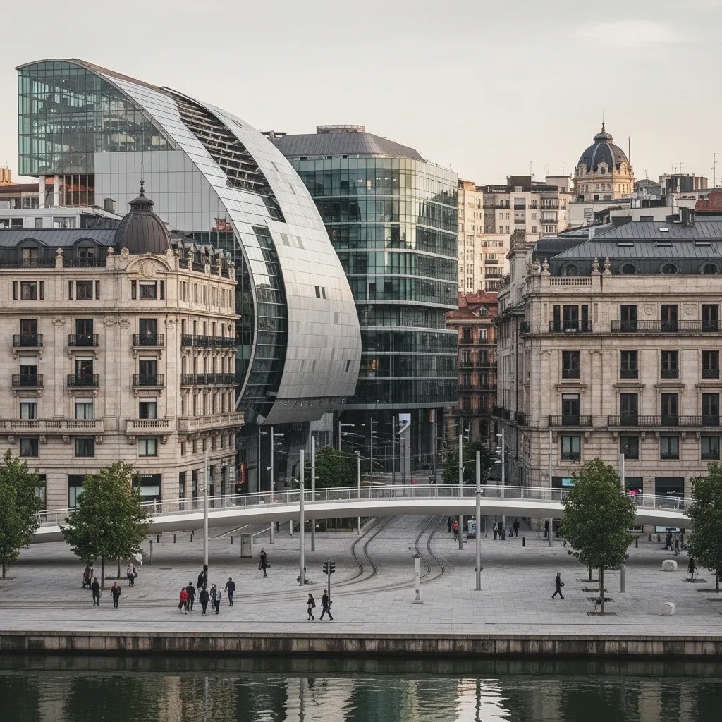 Arquitectura contemporánea de Bilbao cerca de la zona del museo
