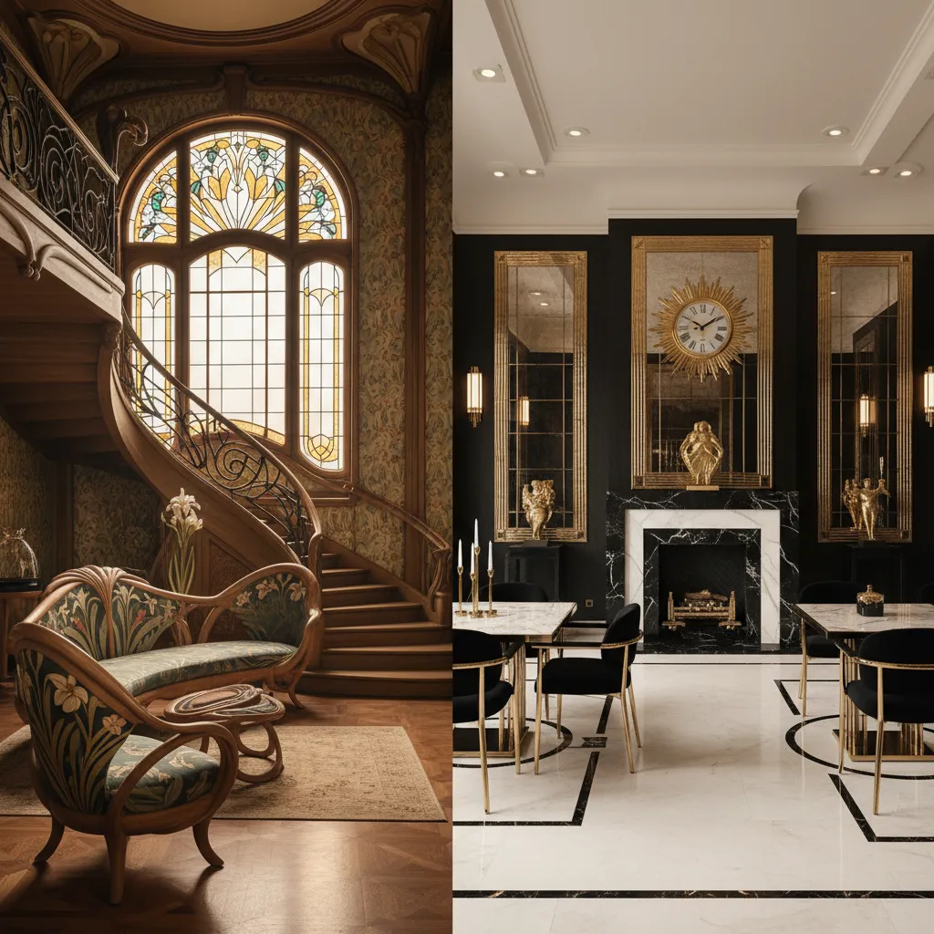 Choosing Between Art Nouveau and Art Deco for a Design Project