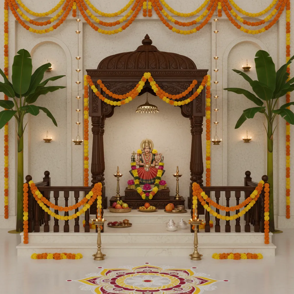 Best Ways to Arrange Artificial Banana Trees in a Pooja Mandap