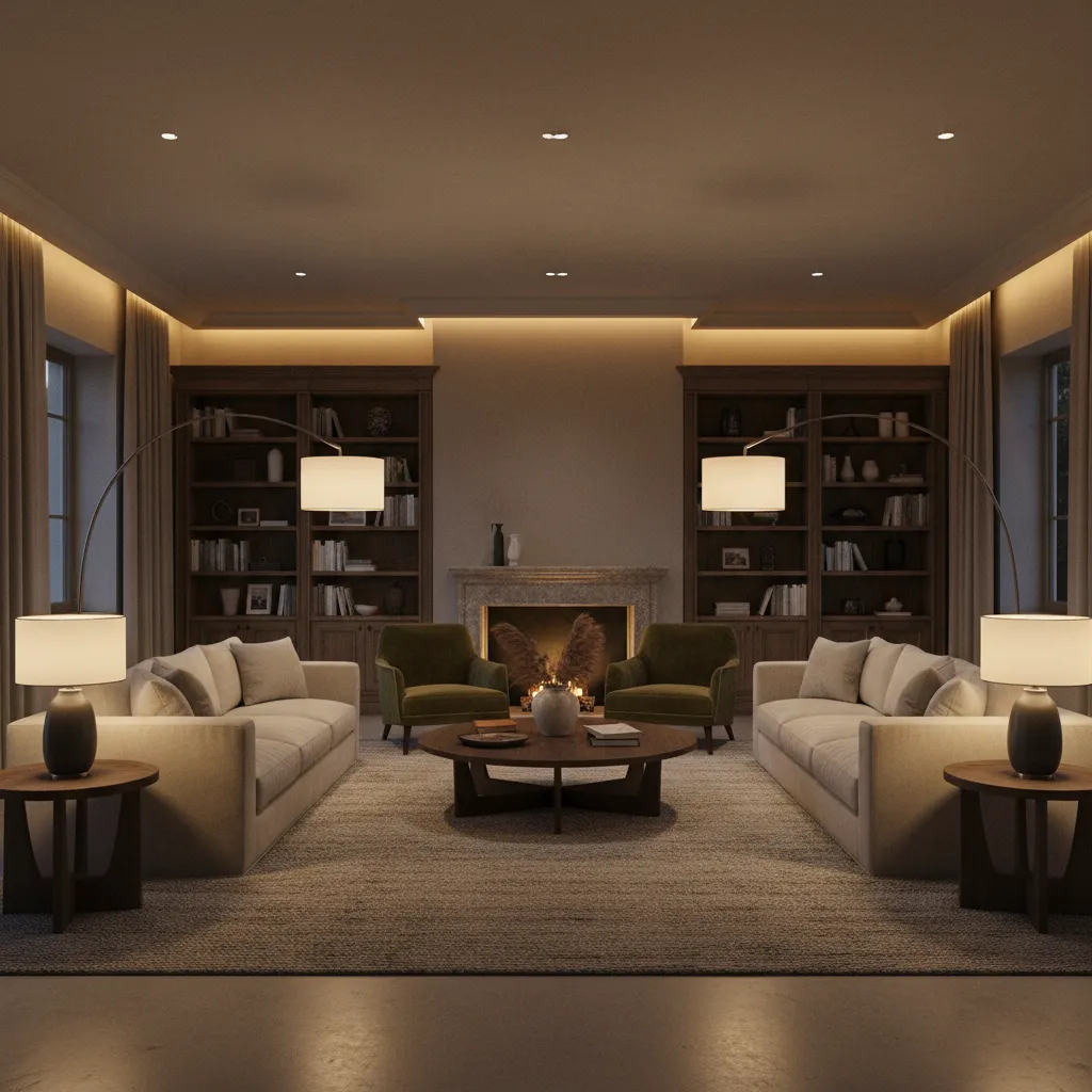 Interior showing how warm artificial lighting affects Benjamin Moore HC wall color