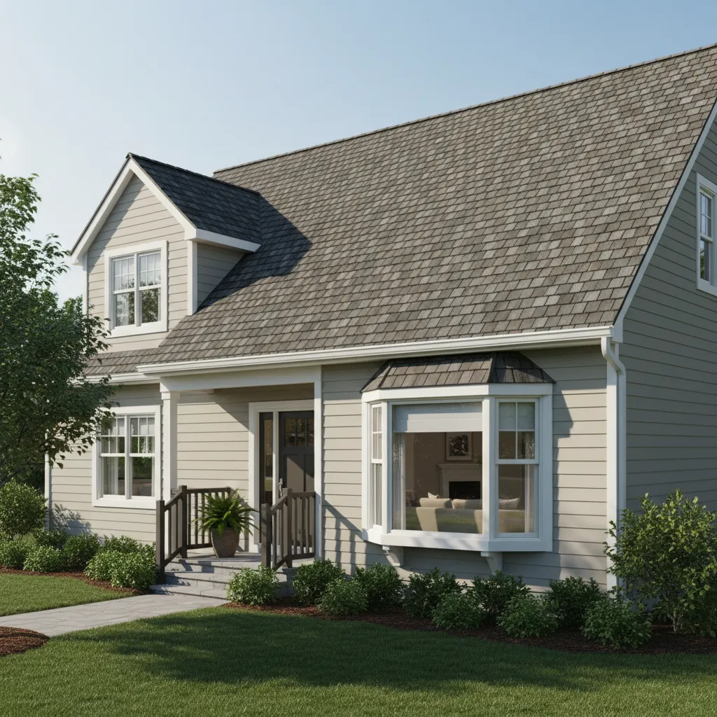 asphalt shingle roof on a typical 1800 square foot suburban house